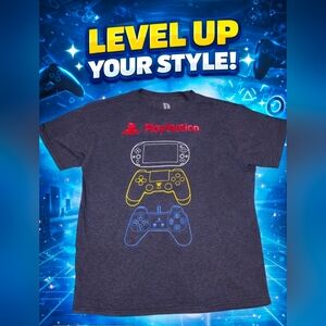 Sony Gray T-Shirt with Colorful Controller Design